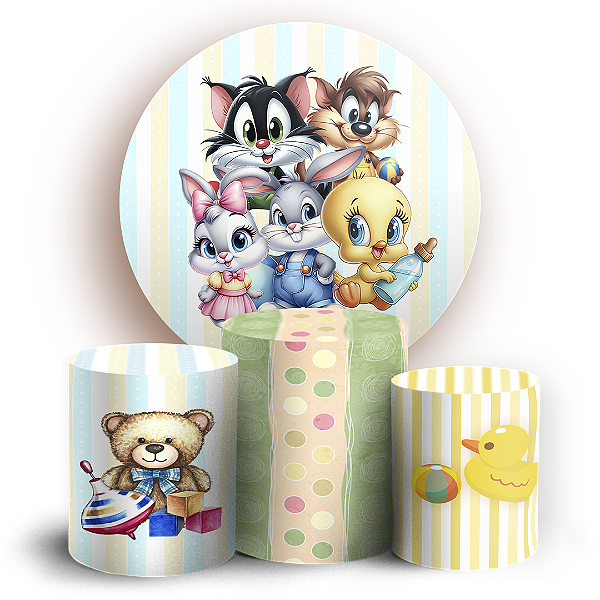 KIT Redondo e Trio - Looney Tunes - Sublimado 3D