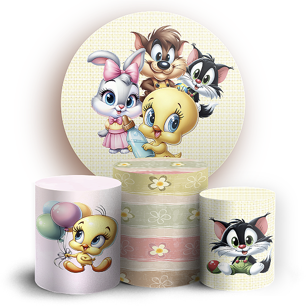 KIT Redondo e Trio - Looney Tunes - Sublimado 3D