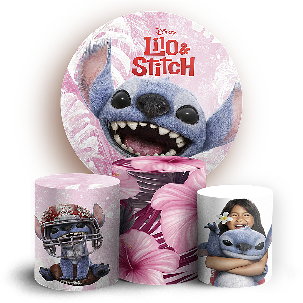 KIT Redondo e Trio - Lilo Stitch - Sublimado 3D