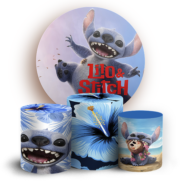 KIT Redondo e Trio - Lilo Stitch - Sublimado 3D