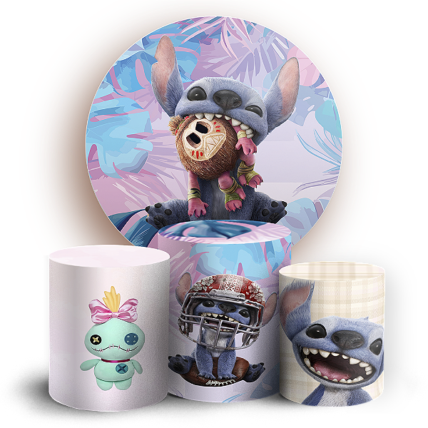 KIT Redondo e Trio - Lilo Stitch - Sublimado 3D