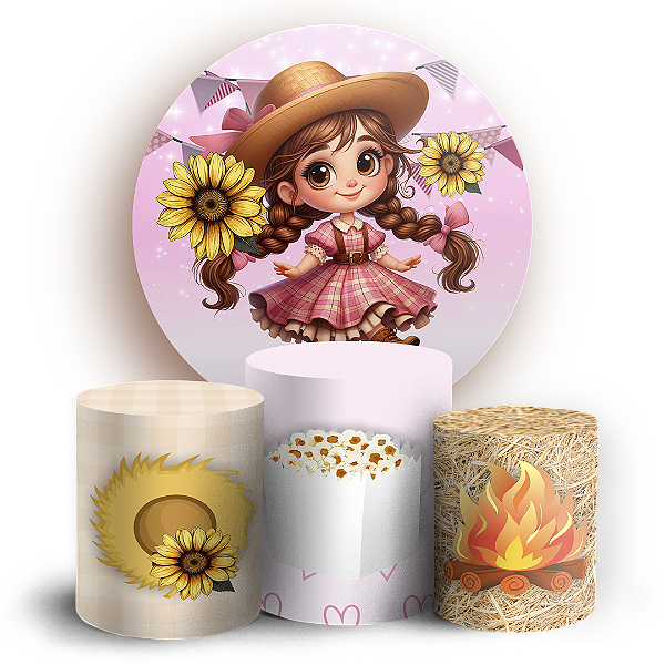 KIT Redondo e Trio - Festa Junina - Sublimado 3D