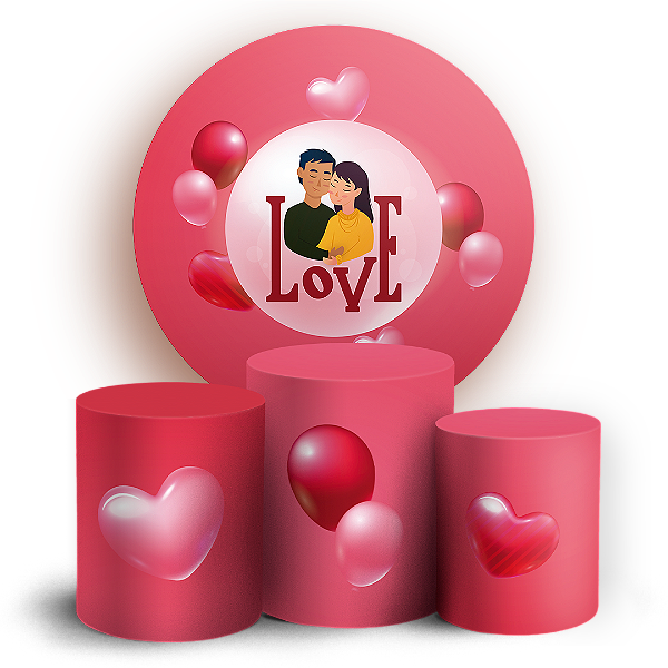 KIT Redondo e Trio - Namorados - Sublimado 3D