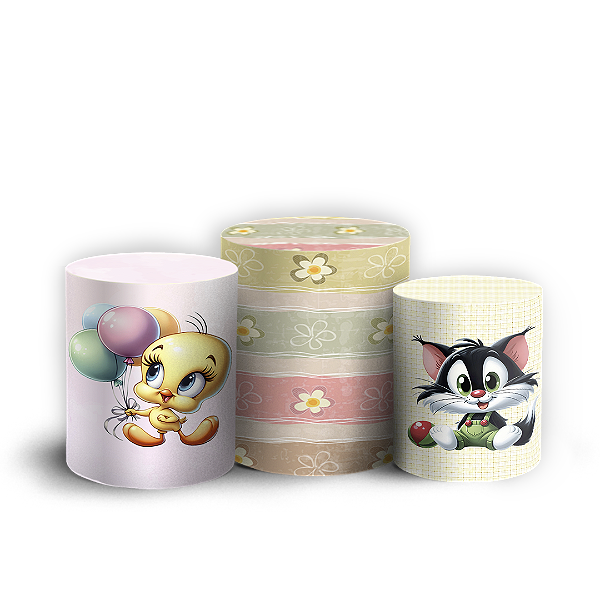 Trio Cilindro - Looney Tunes - Sublimado 3D