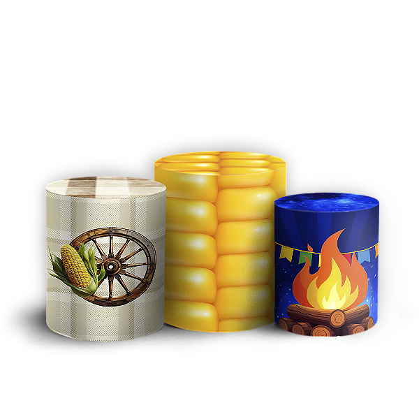 Trio Cilindro - Festa Junina - Sublimado 3D