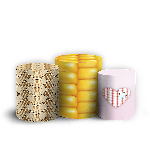 Trio Cilindro - Festa Junina - Sublimado 3D