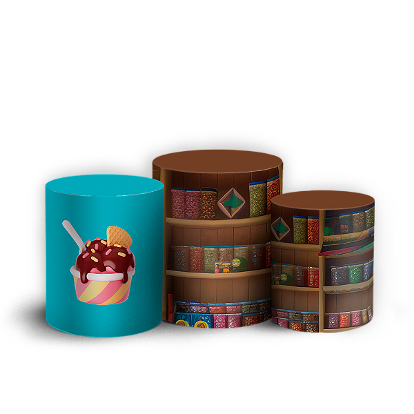 Trio Cilindro - Stitch Confeiteiro - Sublimado 3D