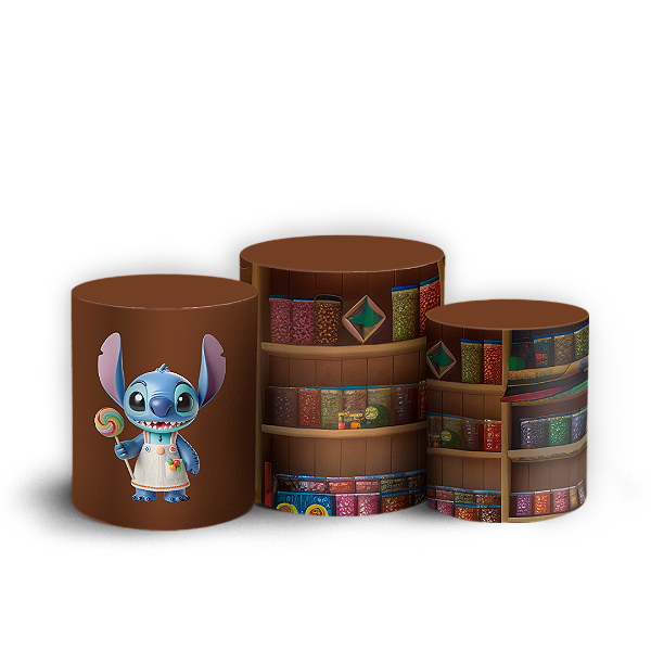 Trio Cilindro - Stitch Confeiteiro - Sublimado 3D