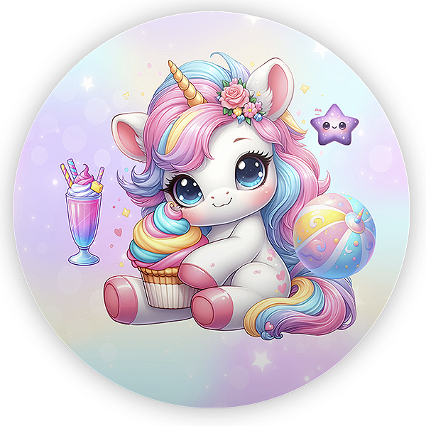 Painel Redondo - Unicornio - Sublimado 3D