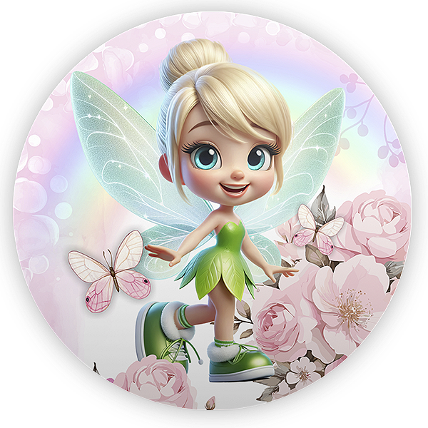 Painel Redondo - Sininho Tinkerbell - Sublimado 3D