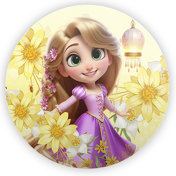 Painel Redondo - Rapunzel - Sublimado 3D