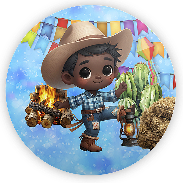 Painel Redondo - Festa Junina - Sublimado 3D