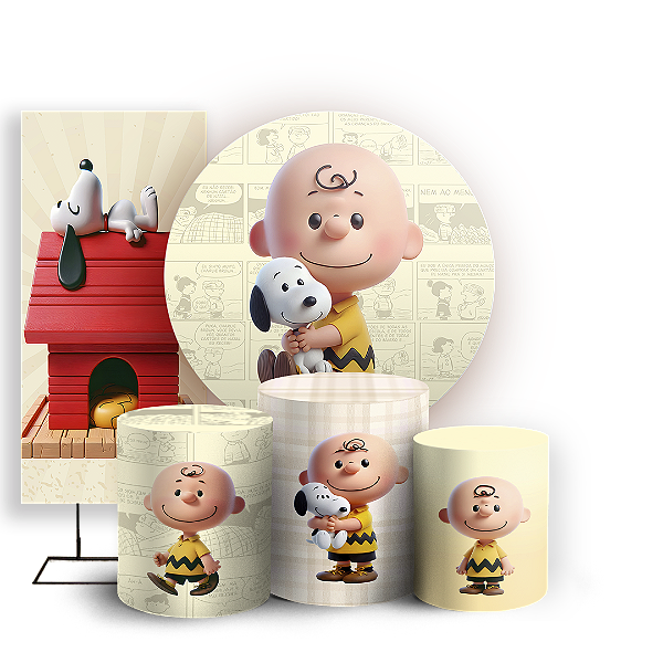 KIT Redondo Trio e Faixa - Snoopy - Sublimado 3D