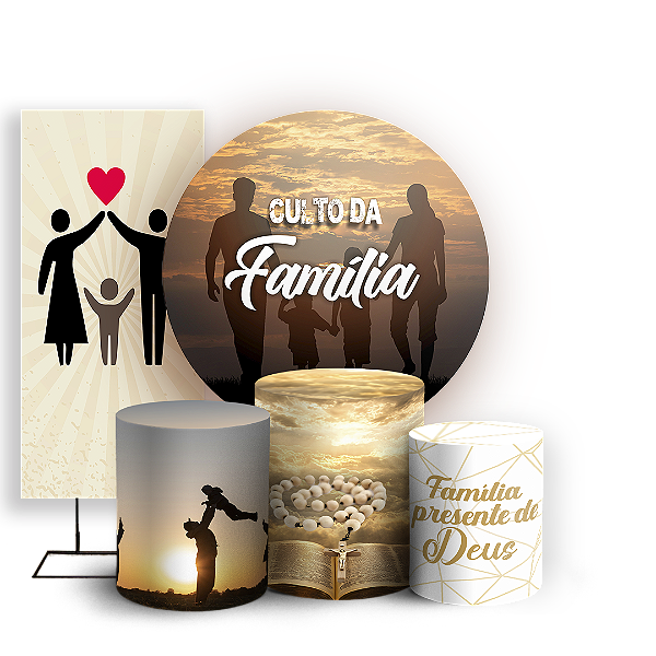 KIT Redondo Trio e Faixa - Religioso Evangelico - Sublimado 3D