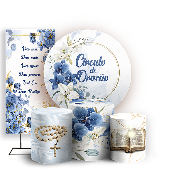 KIT Redondo Trio e Faixa - Religioso Evangelico - Sublimado 3D