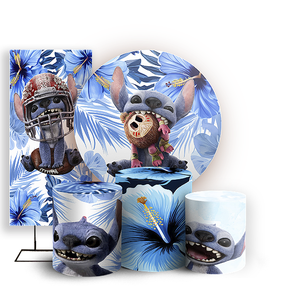 KIT Redondo Trio e Faixa - Lilo Stitch - Sublimado 3D