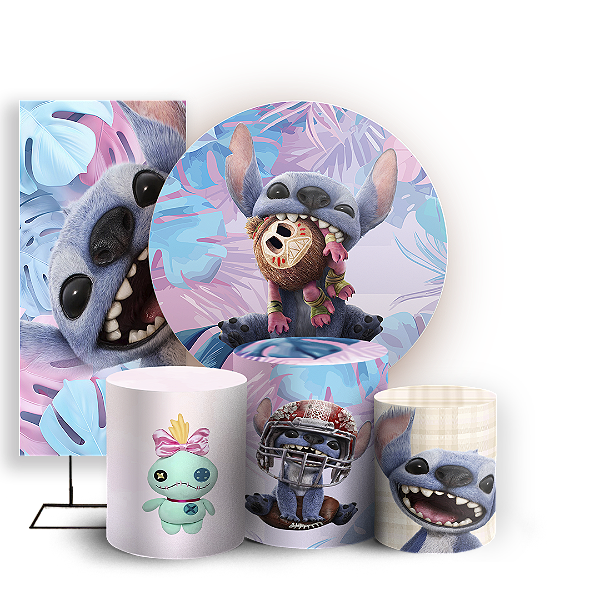 KIT Redondo Trio e Faixa - Lilo Stitch - Sublimado 3D
