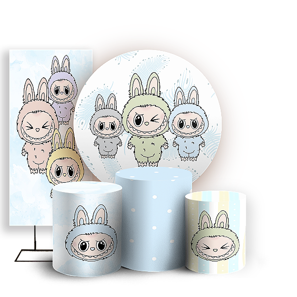 KIT Redondo Trio e Faixa - Labubu - Sublimado 3D