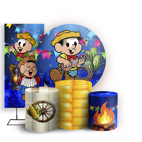 KIT Redondo Trio e Faixa - Festa Junina - Sublimado 3D