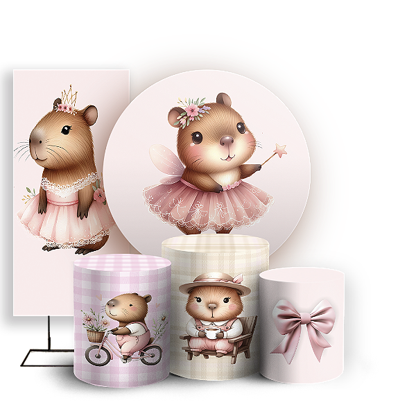 KIT Redondo Trio e Faixa - Capivara - Sublimado 3D