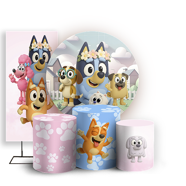 KIT Redondo Trio e Faixa - Bluey - Sublimado 3D