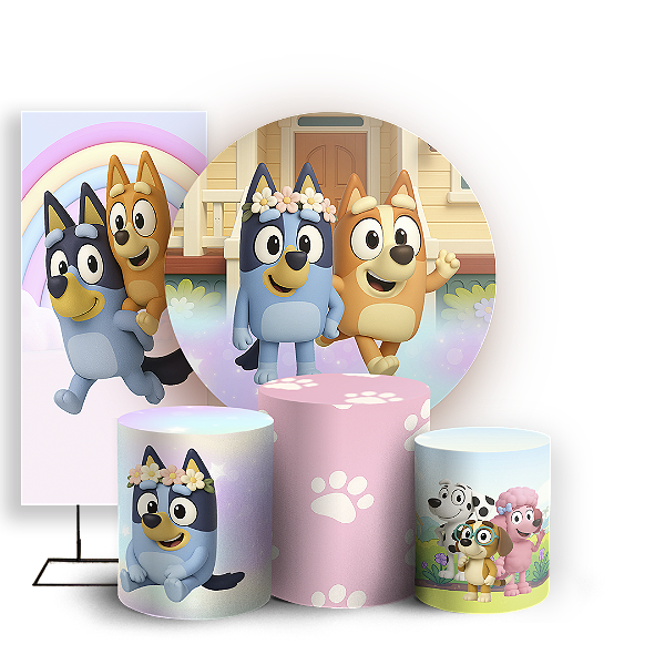 KIT Redondo Trio e Faixa - Bluey - Sublimado 3D