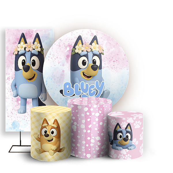 KIT Redondo Trio e Faixa - Bluey - Sublimado 3D
