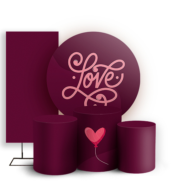 KIT Redondo Trio e Faixa - Namorados - Sublimado 3D