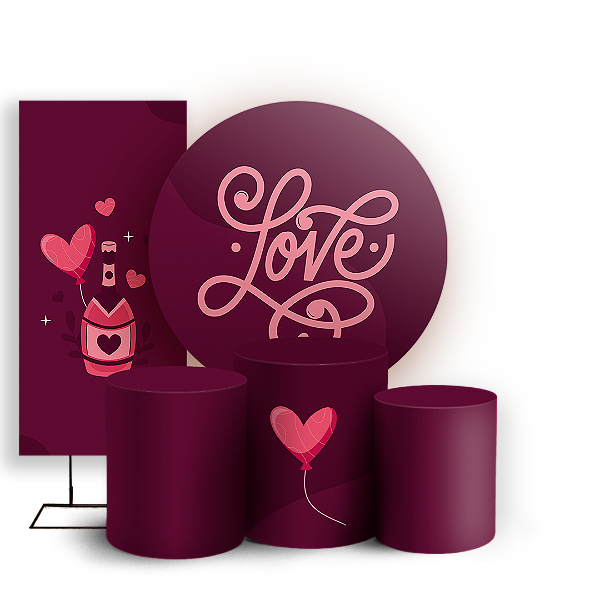 KIT Redondo Trio e Faixa - Namorados - Sublimado 3D