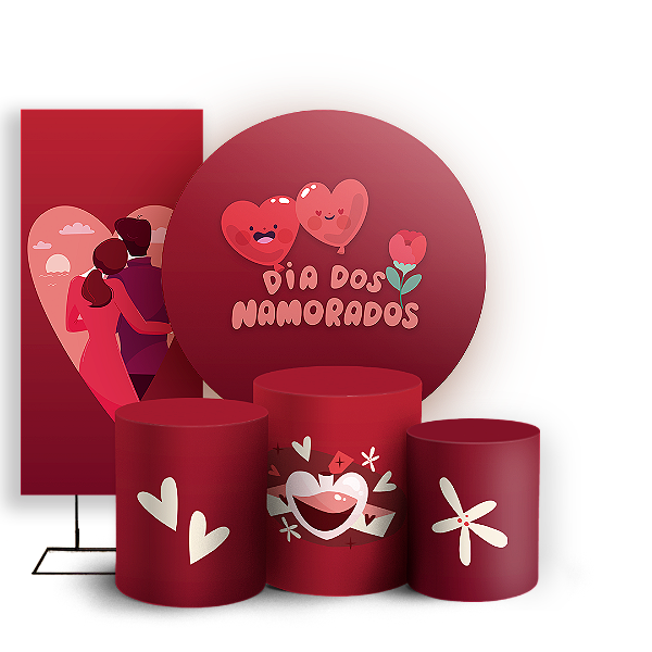 KIT Redondo Trio e Faixa - Namorados - Sublimado 3D