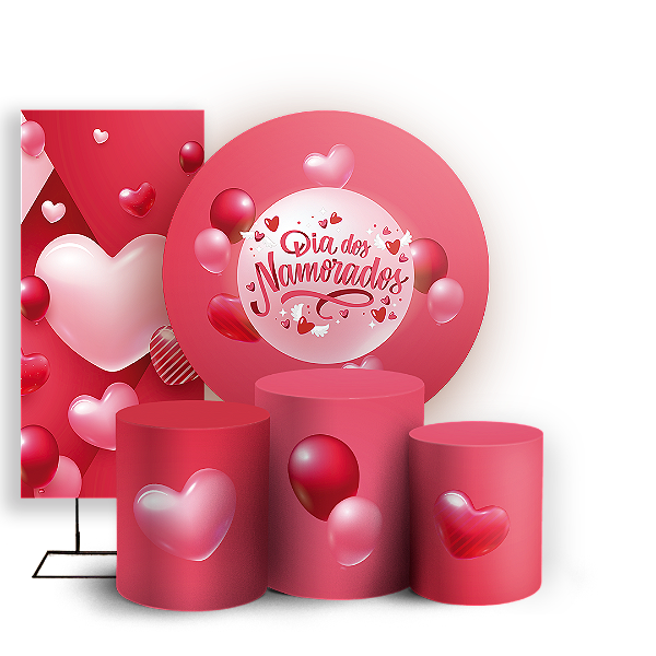 KIT Redondo Trio e Faixa - Namorados - Sublimado 3D