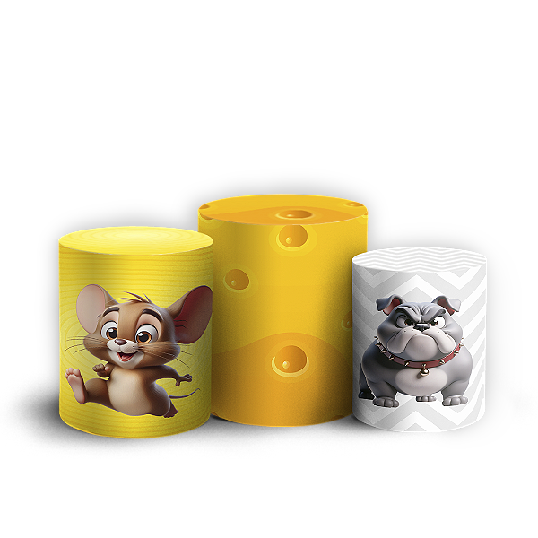 Trio Cilindro - Tom E Jerry - Sublimado 3D