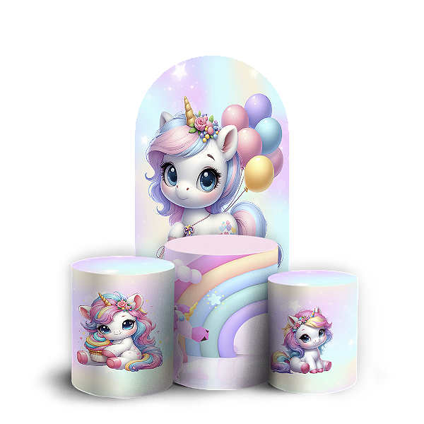 Faixa Lateral e Trio Cilindro Sublimado 3D Vest Facil - Unicornio