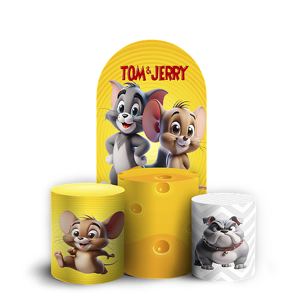 Faixa Lateral e Trio Cilindro Sublimado 3D Vest Facil - Tom E Jerry