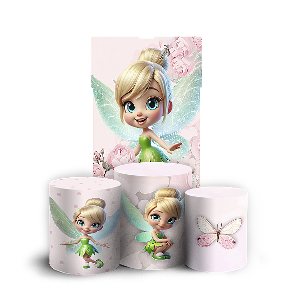 Faixa Lateral e Trio Cilindro Sublimado 3D Vest Facil - Sininho Tinkerbell