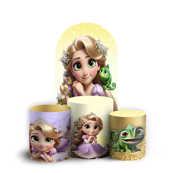 Faixa Lateral e Trio Cilindro Sublimado 3D Vest Facil - Rapunzel