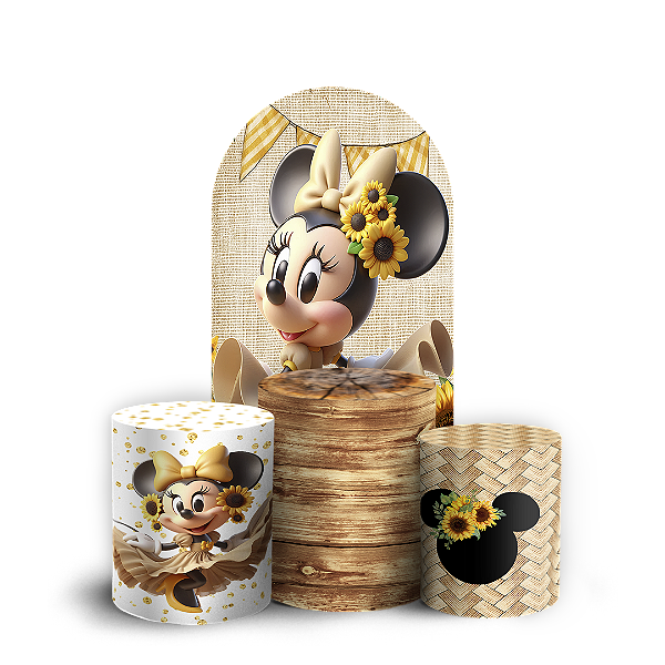 Faixa Lateral e Trio Cilindro Sublimado 3D Vest Facil - Minnie