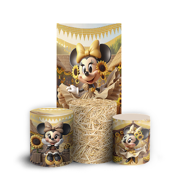 Faixa Lateral e Trio Cilindro Sublimado 3D Vest Facil - Minnie