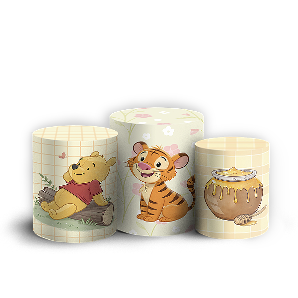 Trio Cilindro - Ursinho Pooh - Sublimado 3D