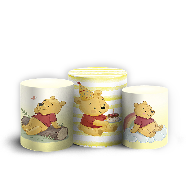 Trio Cilindro - Ursinho Pooh - Sublimado 3D