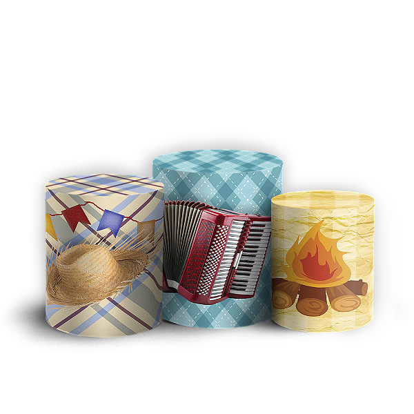 Trio Cilindro - Patrulha Canina Festa Junina - Sublimado 3D