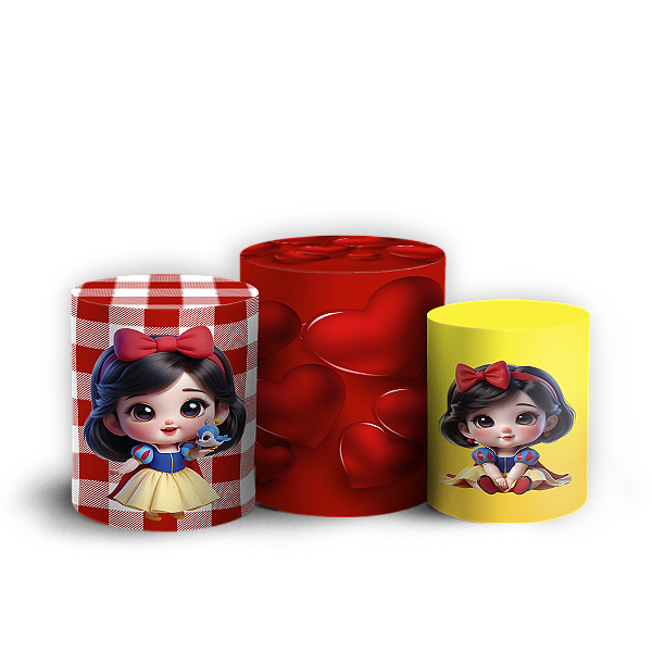 Trio Cilindro - Branca de Neve - Sublimado 3D