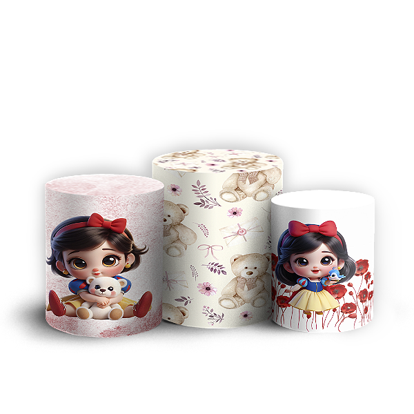 Trio Cilindro - Branca de Neve - Sublimado 3D