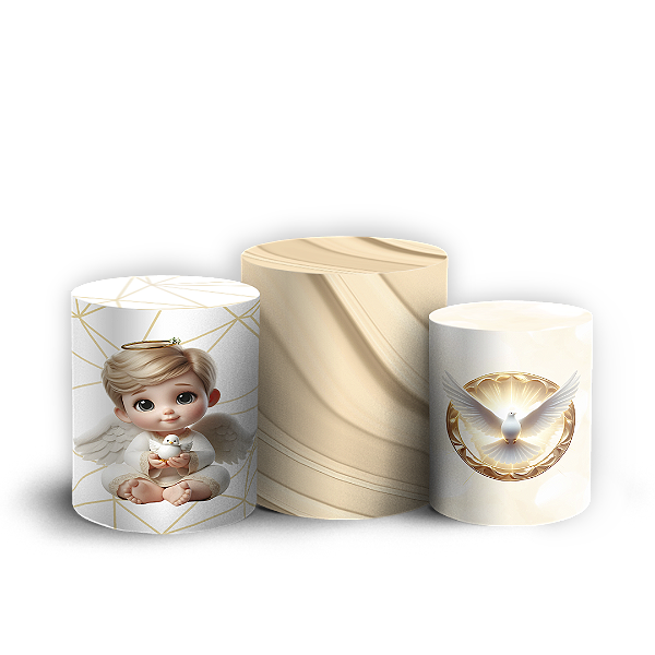 Trio Cilindro - Anjos Batismo - Sublimado 3D