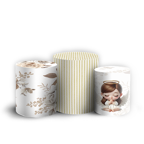 Trio Cilindro - Anjos Batismo - Sublimado 3D