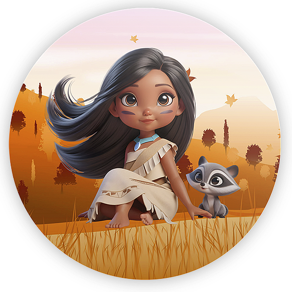 Painel Redondo - Pocahontas - Sublimado 3D