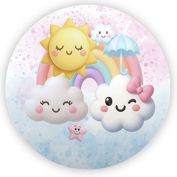 Painel Redondo - Chuva de Amor - Sublimado 3D