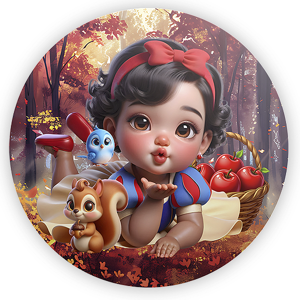 Painel Redondo - Branca de Neve - Sublimado 3D