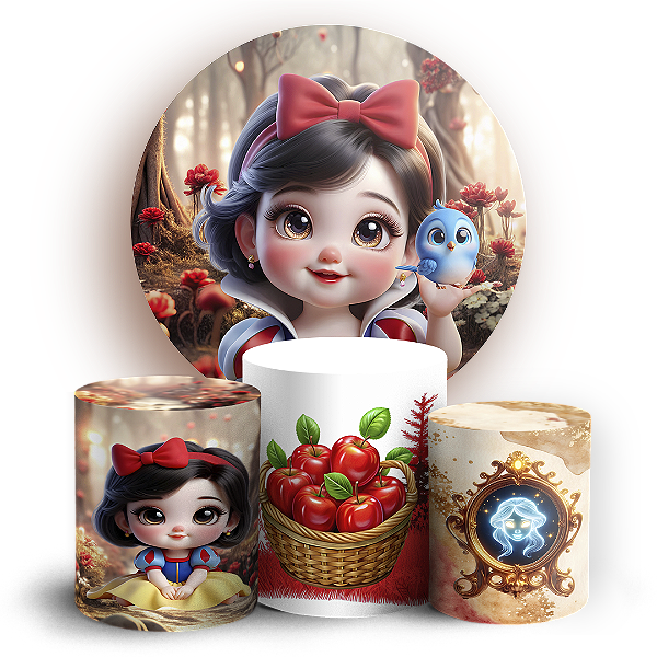 KIT Redondo e Trio - Branca de Neve - Sublimado 3D