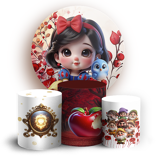 KIT Redondo e Trio - Branca de Neve - Sublimado 3D